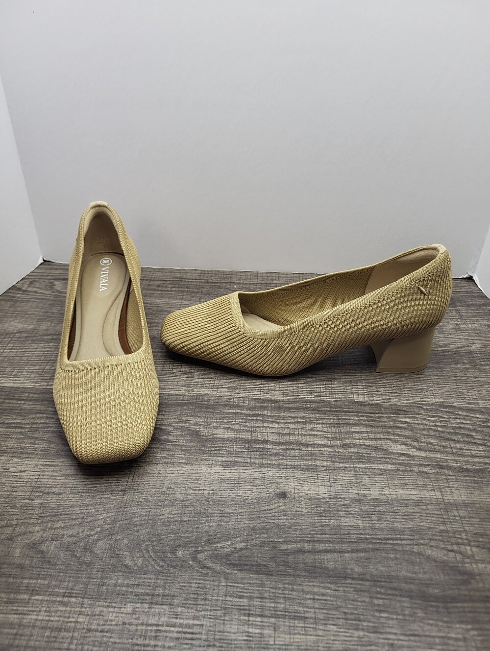 Vivaia Square-Toe Margot Monroe Pumps Womens Size 38 EU 7 US  Knit Comfort Shoes